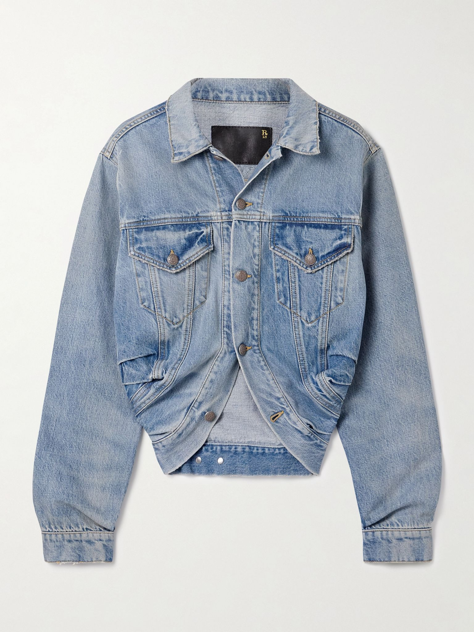 Gathered denim jacket Light denim - 1