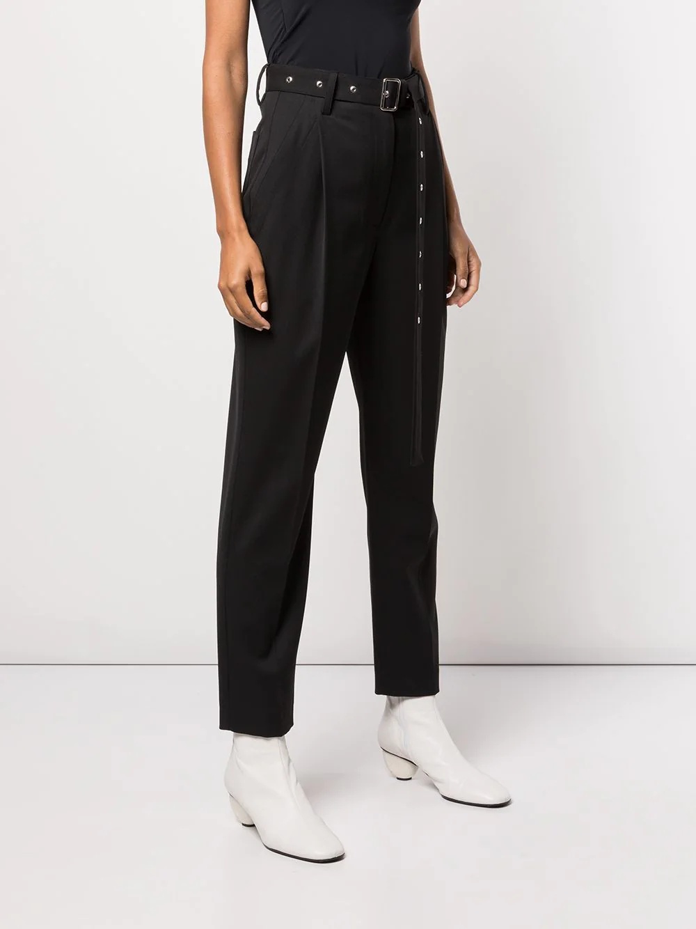 cropped suiting carrot leg trousers - 3