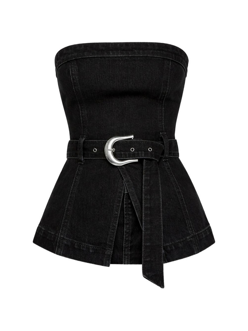 Collins belted denim top 1