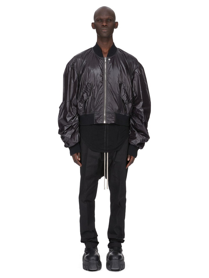 Rick Owens Black Temple Drawstring Long Trousers outlook