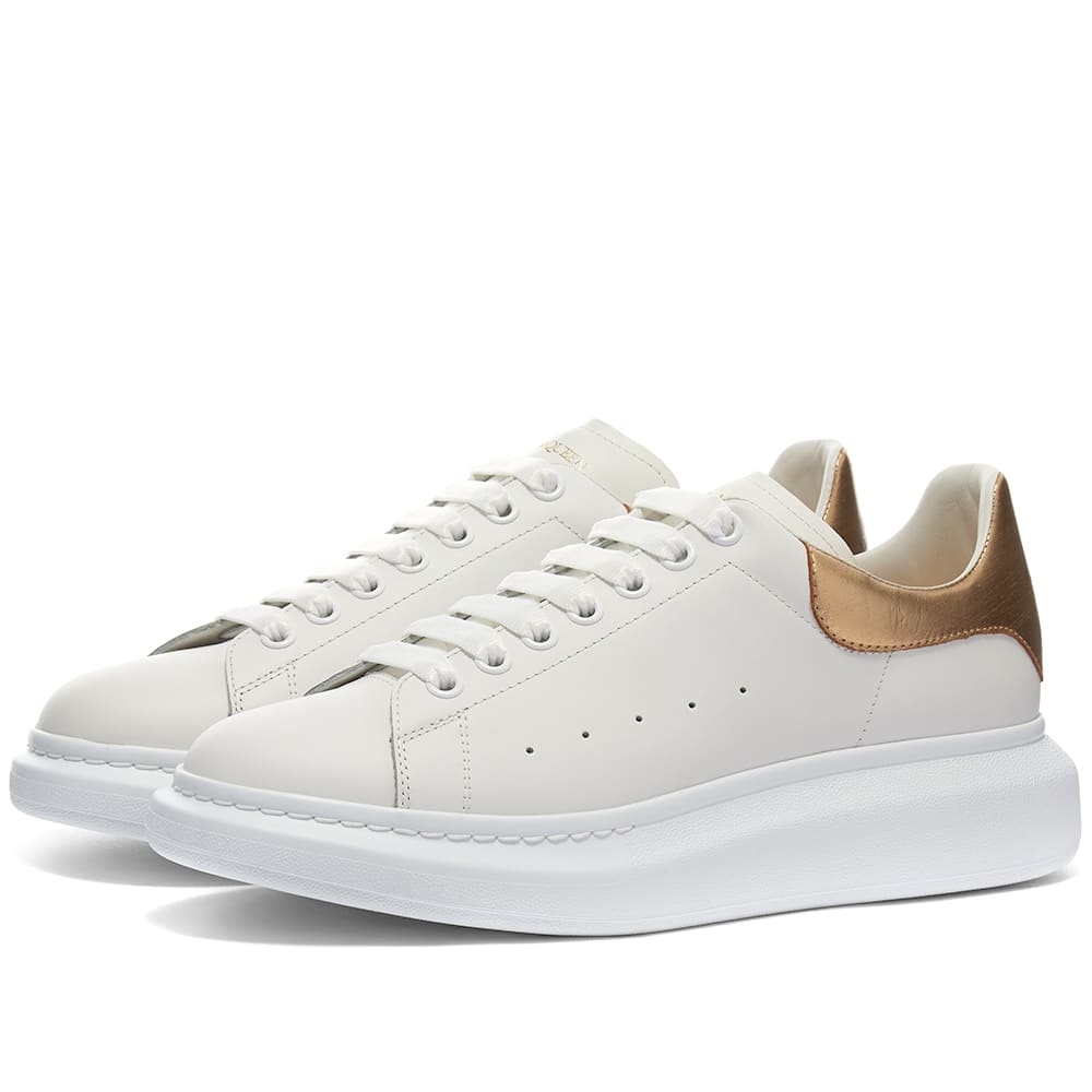 Alexander McQueen Metallic Heel Tab Wedge Sole Sneaker - 1