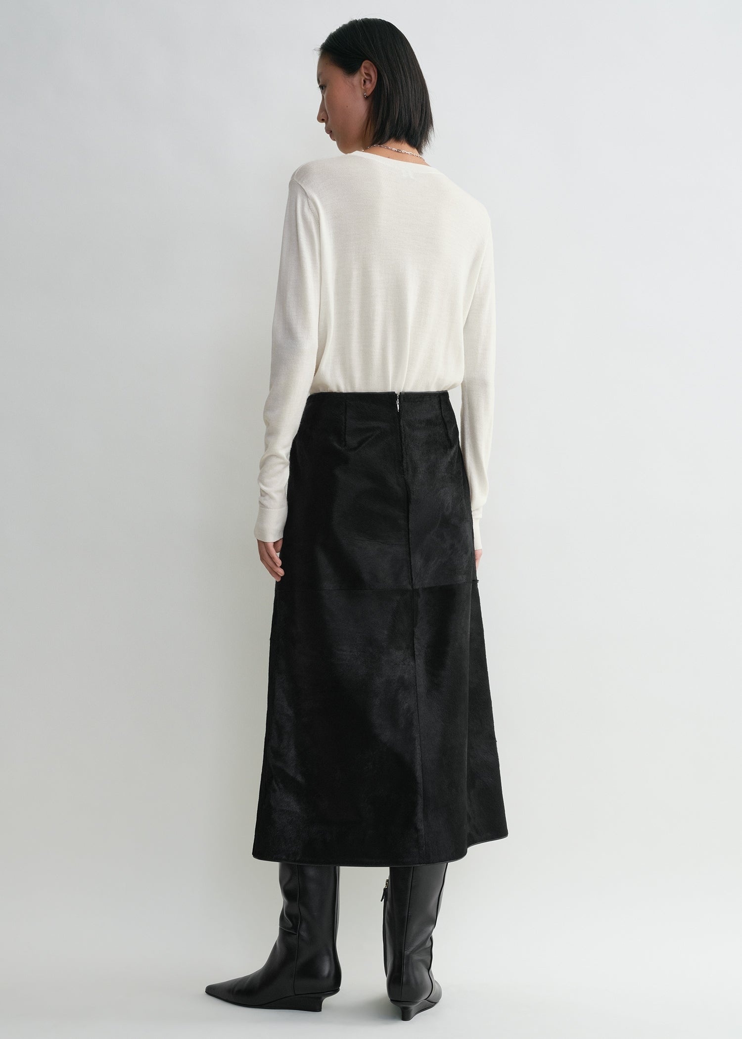 Pony hair skirt black - 4