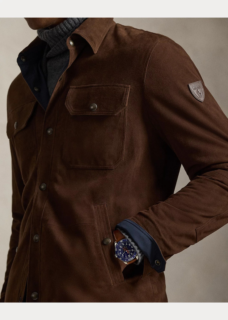 Reversible Suede-Taffeta Shirt Jacket 5