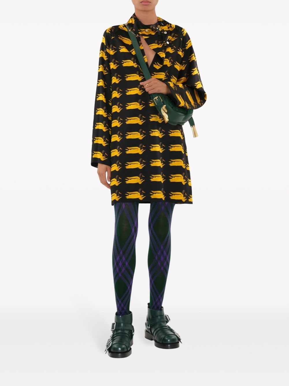 duck-print silk minidress - 2