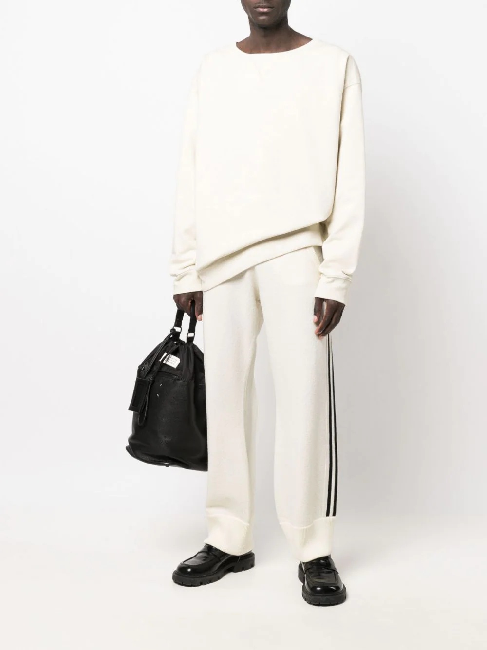 side stripe wool track pants - 2