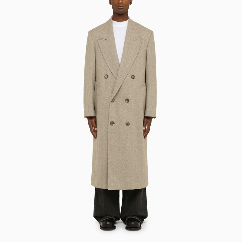 Champaign wool double-breasted coat - 1