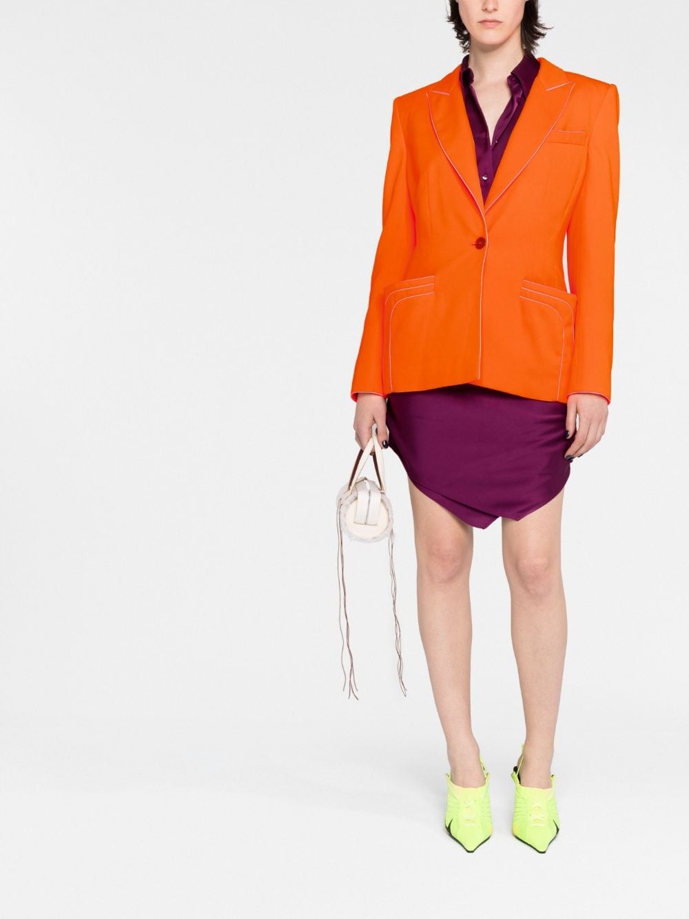 multiple-pocket single-breasted blazer - 2