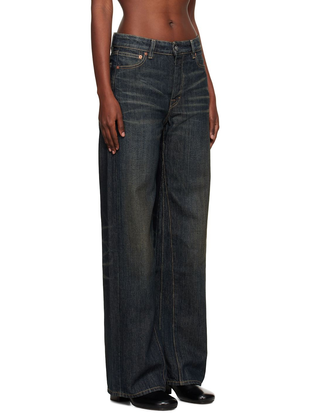 Navy Treble Cut Jeans - 2