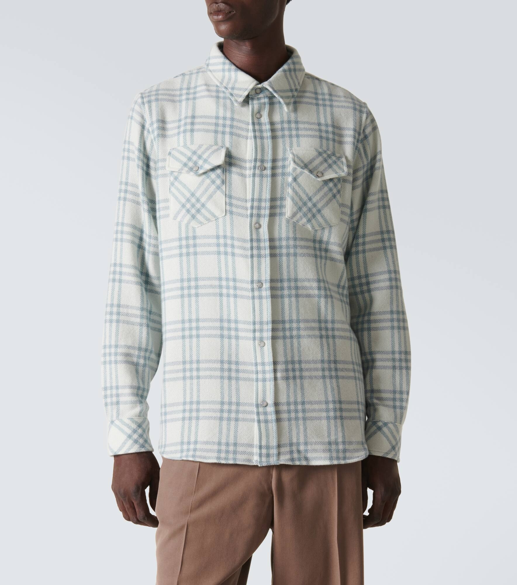 Tartan cashmere shirt - 3