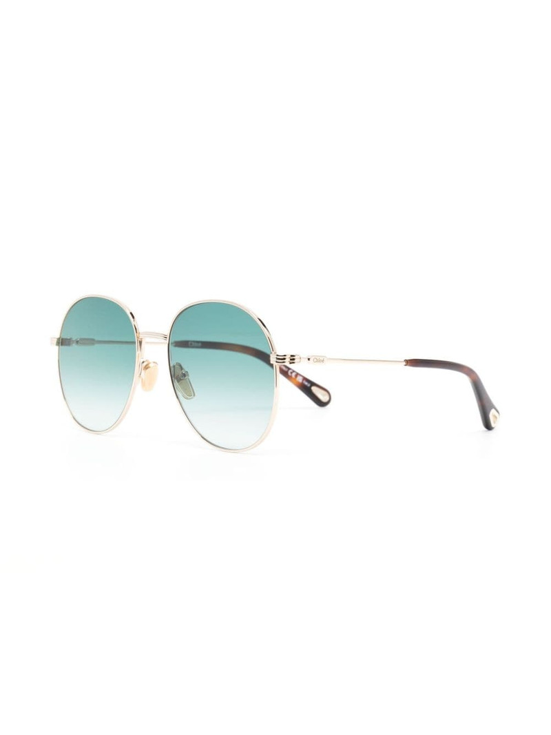 Chloé logo-engraved pilot-frame sunglasses outlook