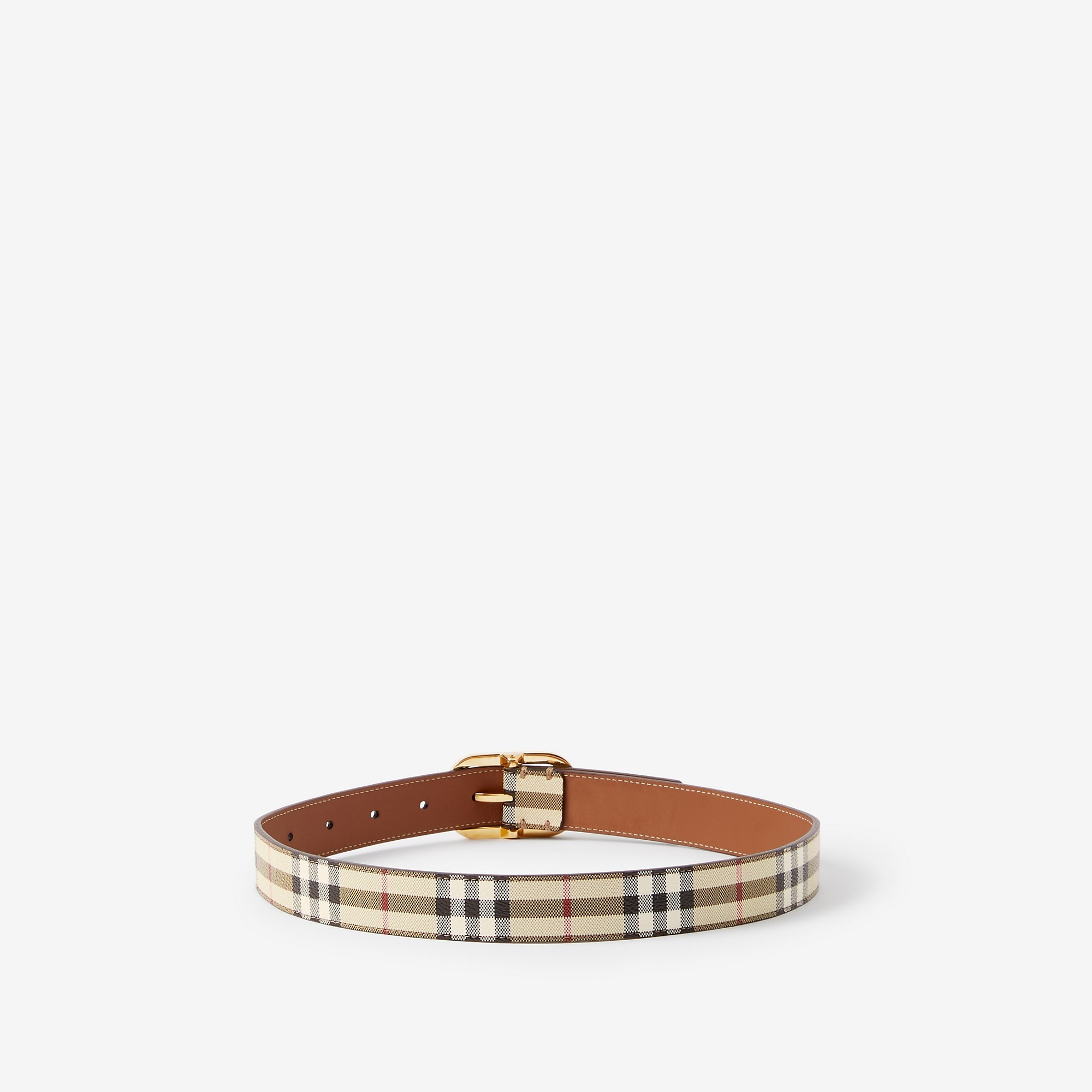 Check and Leather Belt - 2