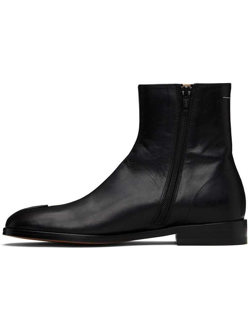Black Shiny Vegetable Tanned Leather Trunk Boots 3