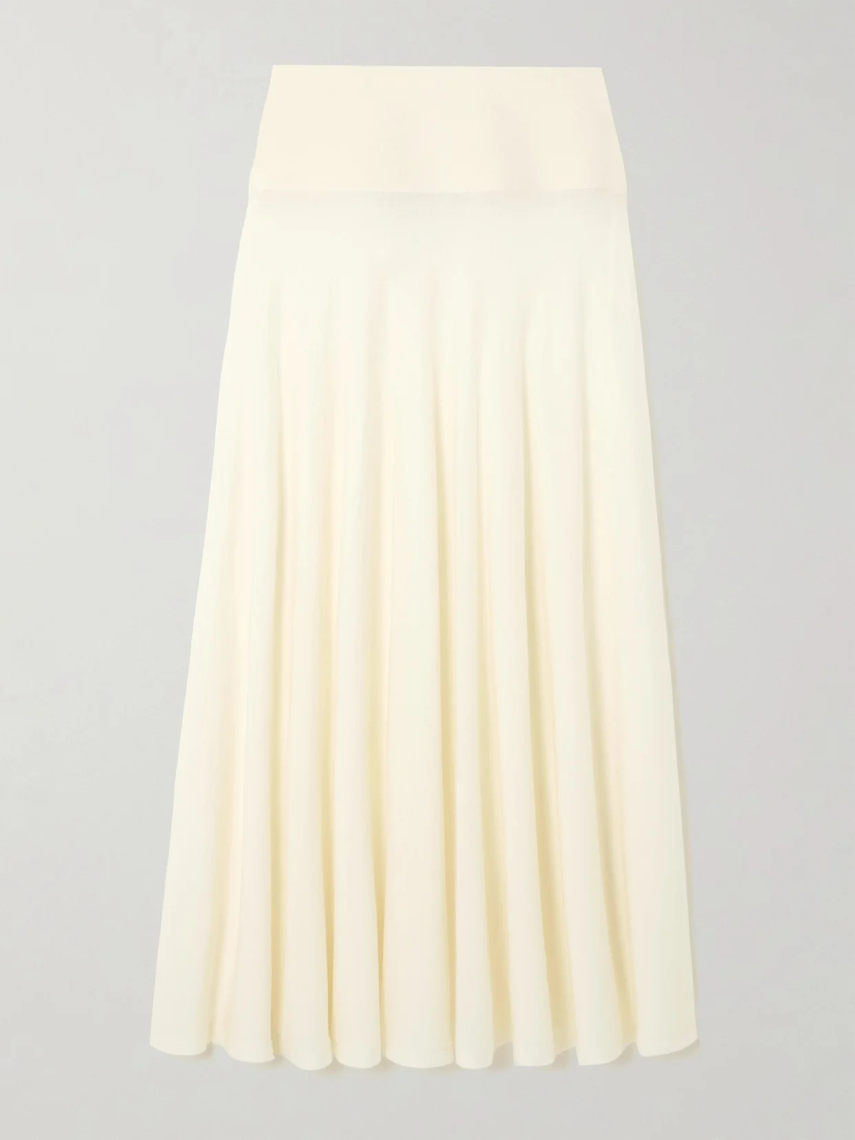Pleated Wool Maxi Skirt - 1