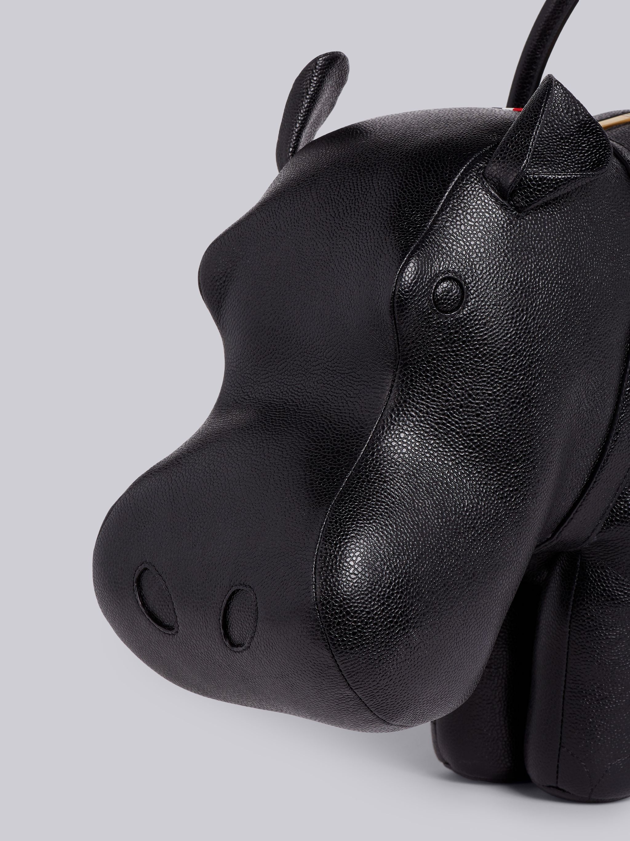 Black Pebbled Calfskin Hippo Bag - 2