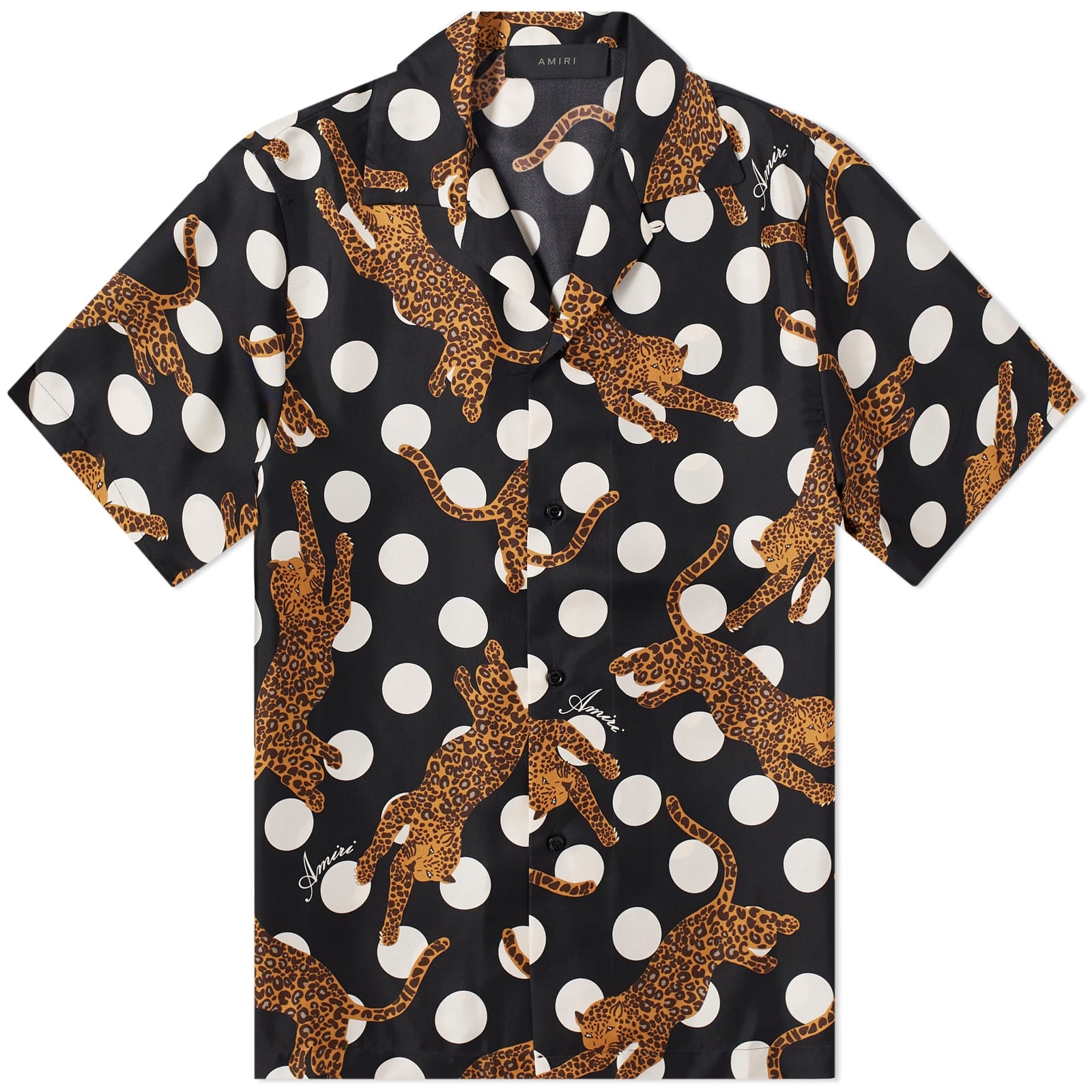 AMIRI Leopard Polka Short Sleeve Vacation Shirt - 1