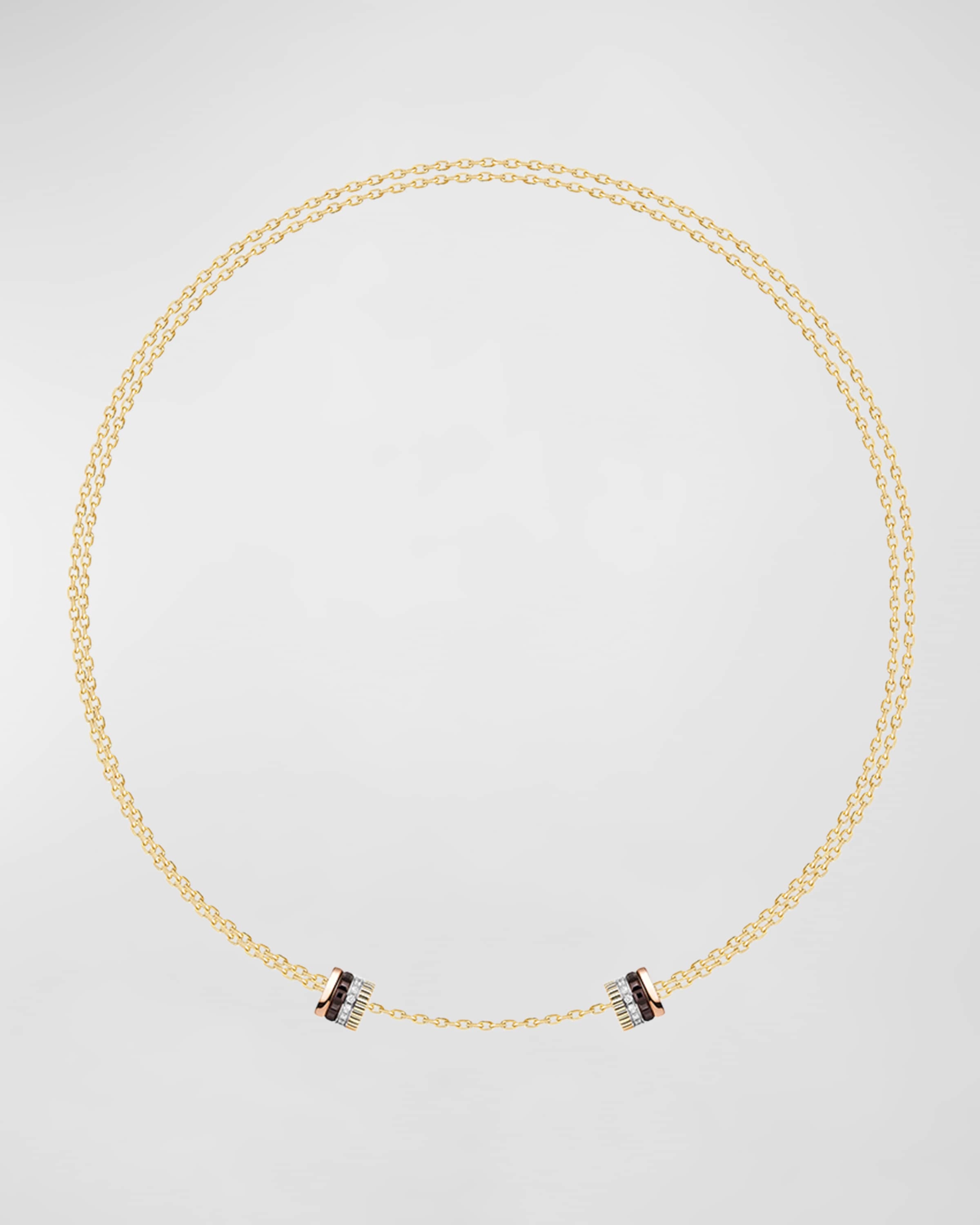 Tricolor 18K Gold Quatre Brown PVD and Diamond Necklace - 3