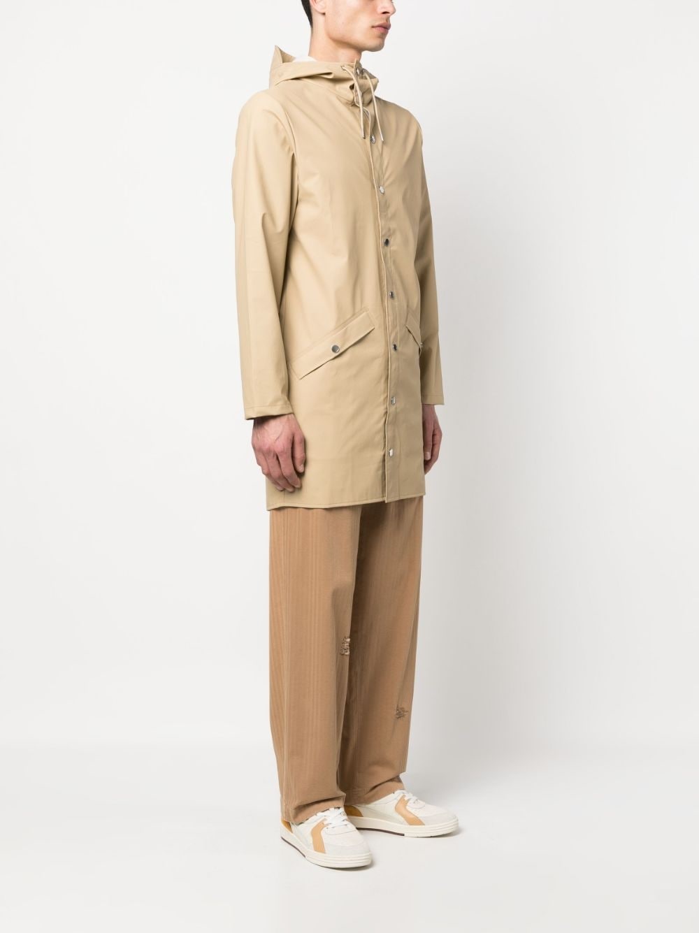 hooded long-sleeve raincoat - 4