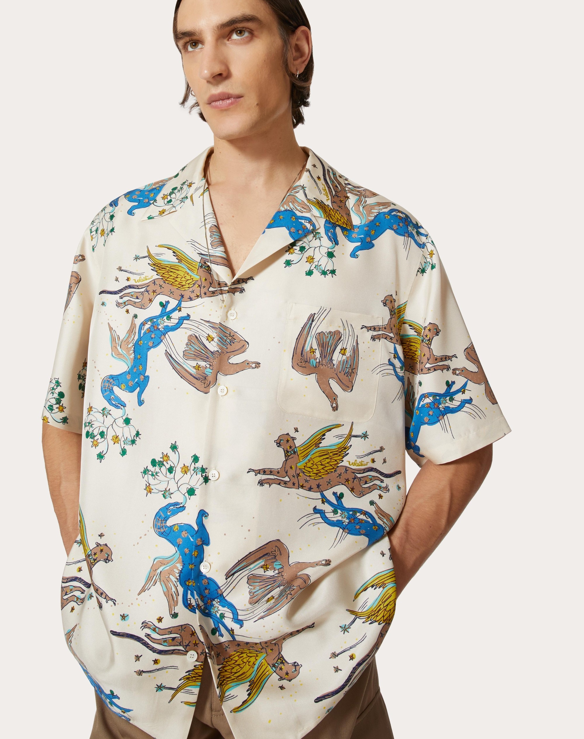 SILK SHIRT WITH VALENTINO UTOPIA WORLD PRINT - 5