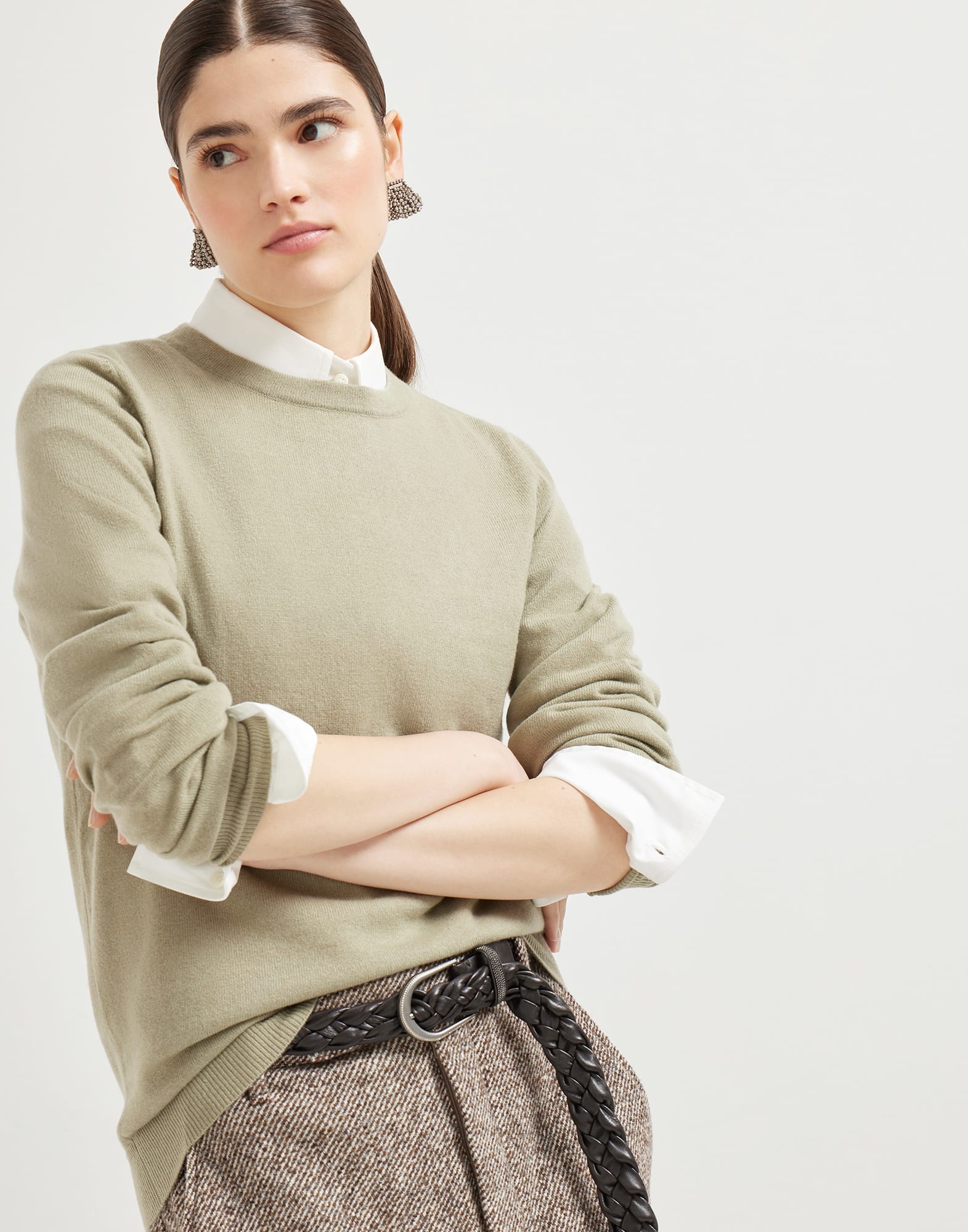 Cashmere sweater with monili - 4