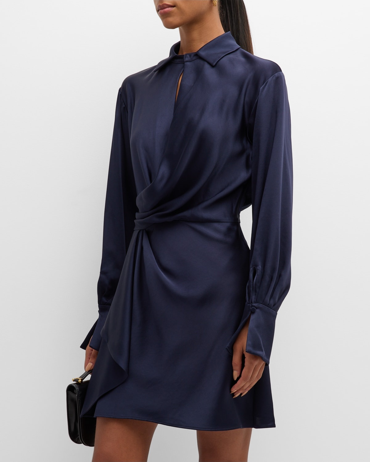 Talit Draped-Front Mini Shirtdress - 3