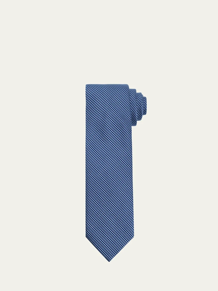 Men's Micro-Jacquard Silk Tie - 1