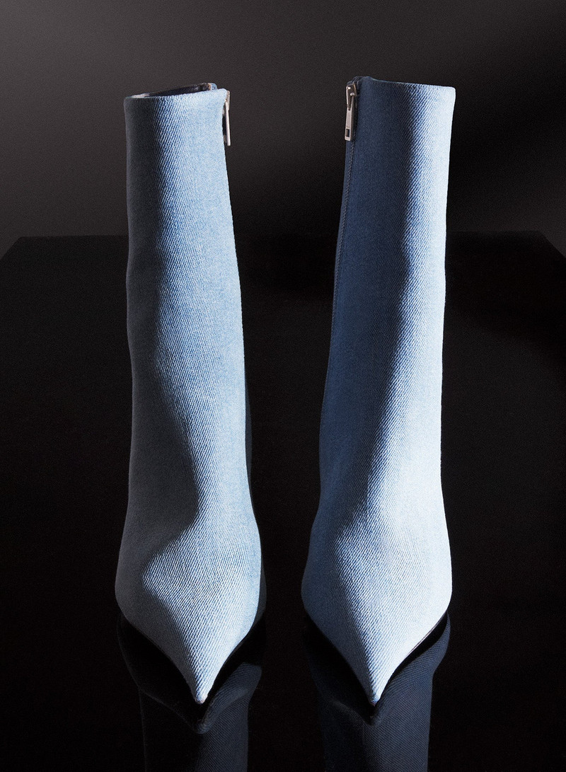 MUGLER Denim Fang 95 ankle boots outlook