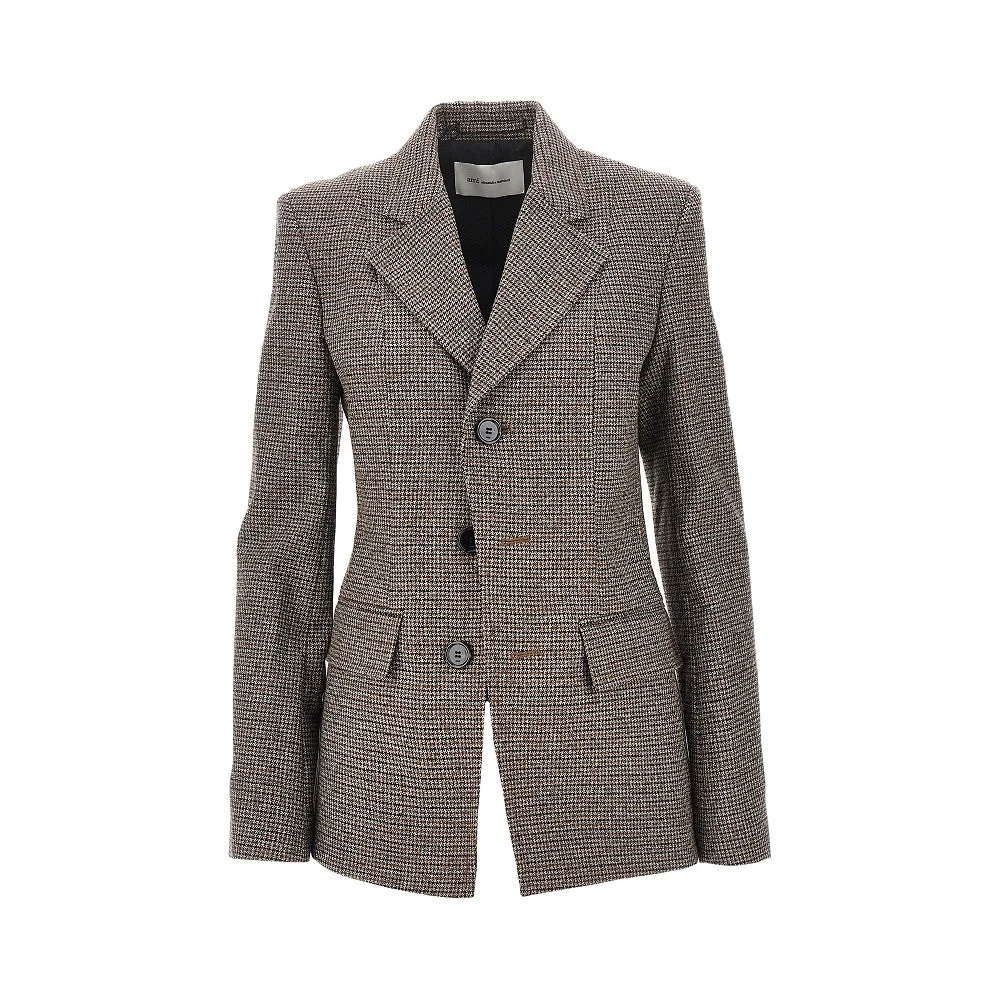 HOUNDSTOOTH SINGLE-BREASTED JACKET - 1