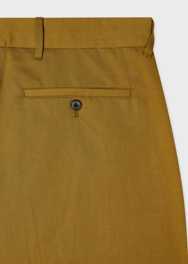 Relaxed-Fit Khaki Cotton-Linen Chinos 4