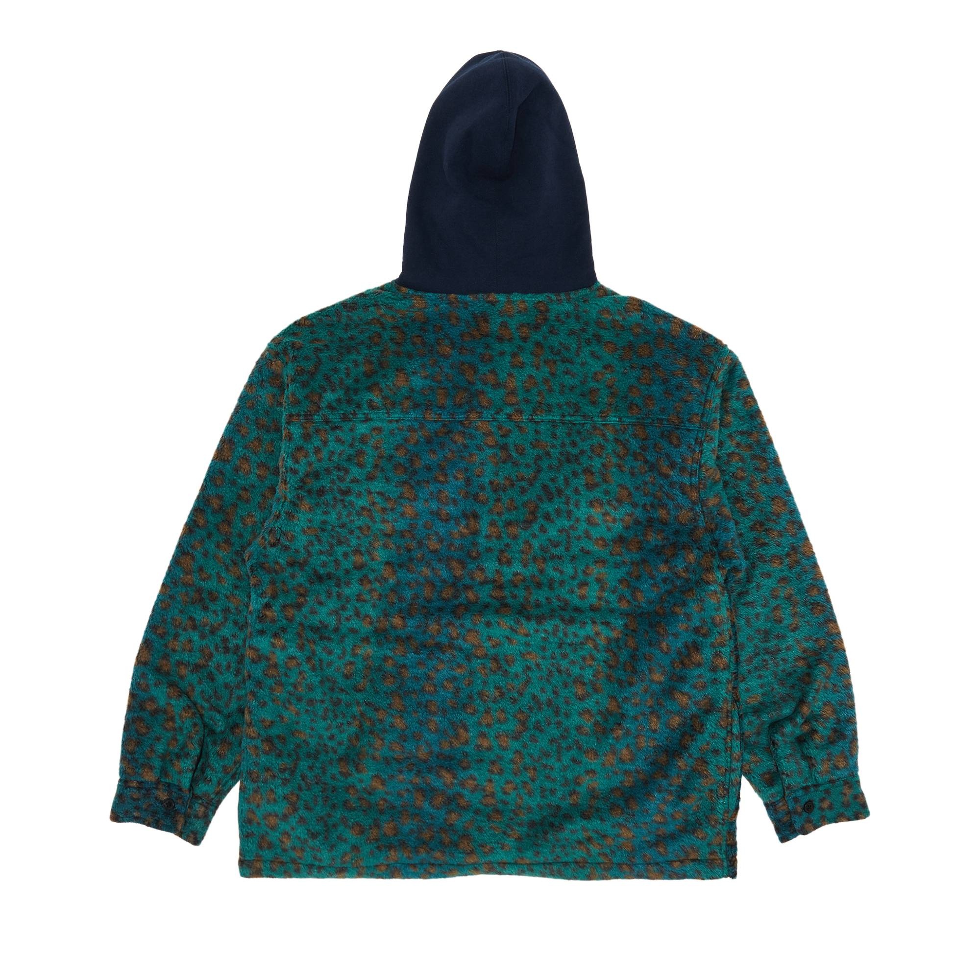 Supreme Fleece Zip Hooded Shirt 'Teal Leopard' - 2