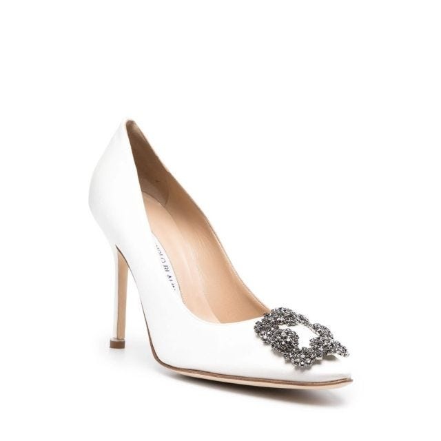 White 105mm Hangisi Pumps - 2