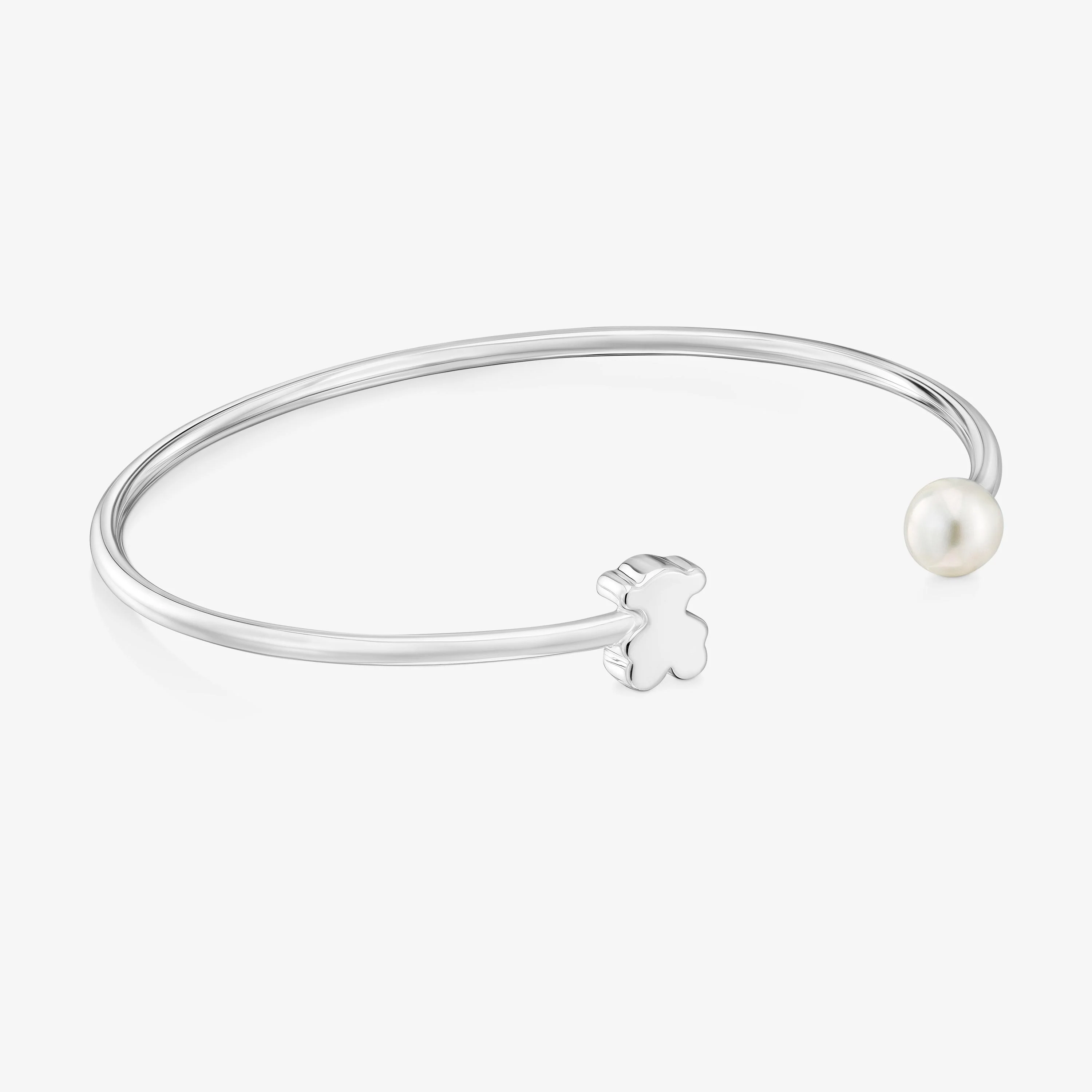Silver Bangle with cultured pearl Sweet Dolls - 1