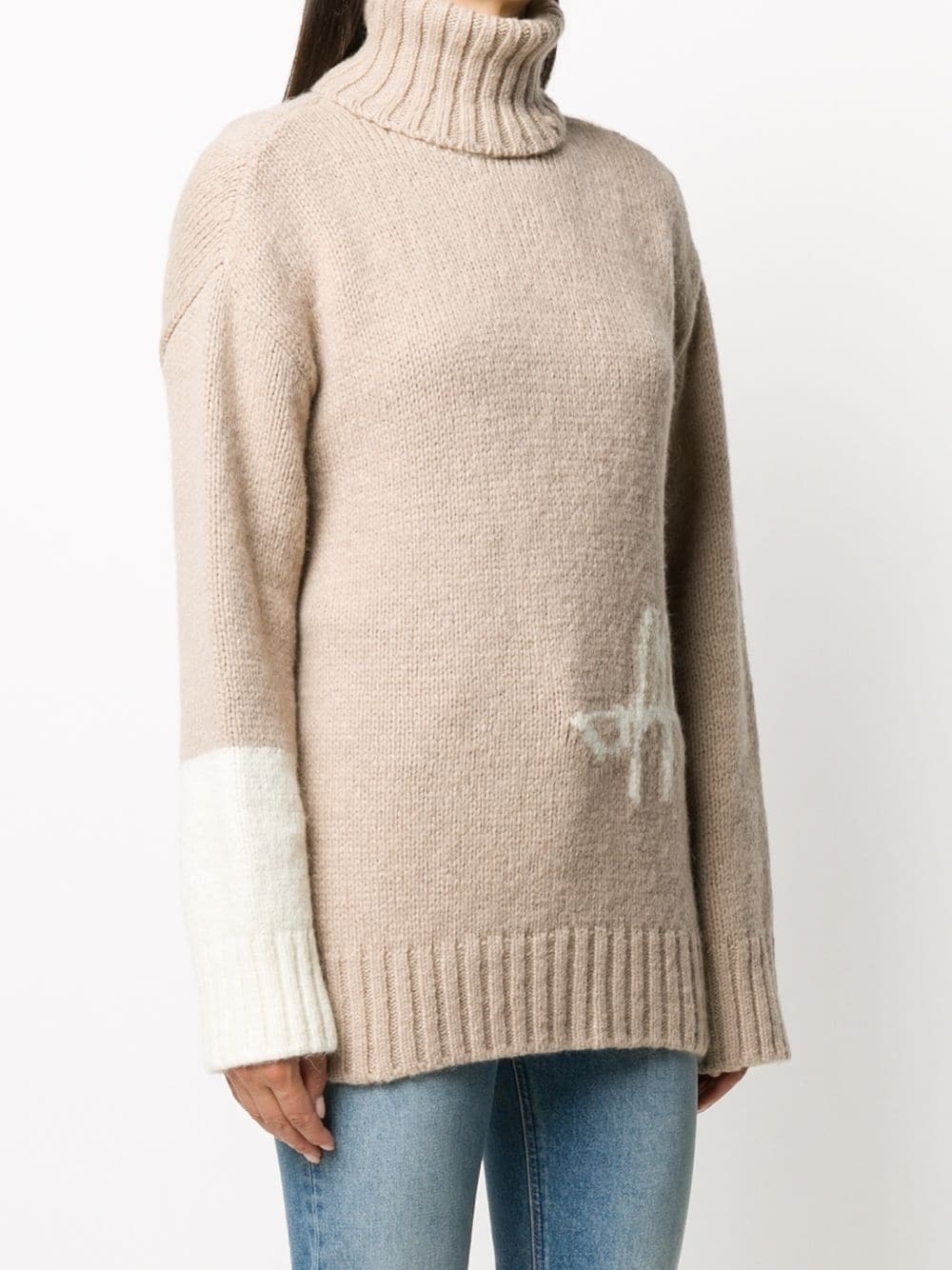 intarsia-knit logo jumper - 3