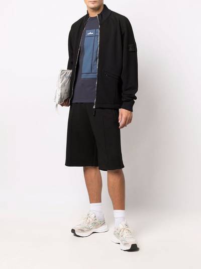 Stone Island Shadow Project logo-patch knee-length Bermuda shorts outlook