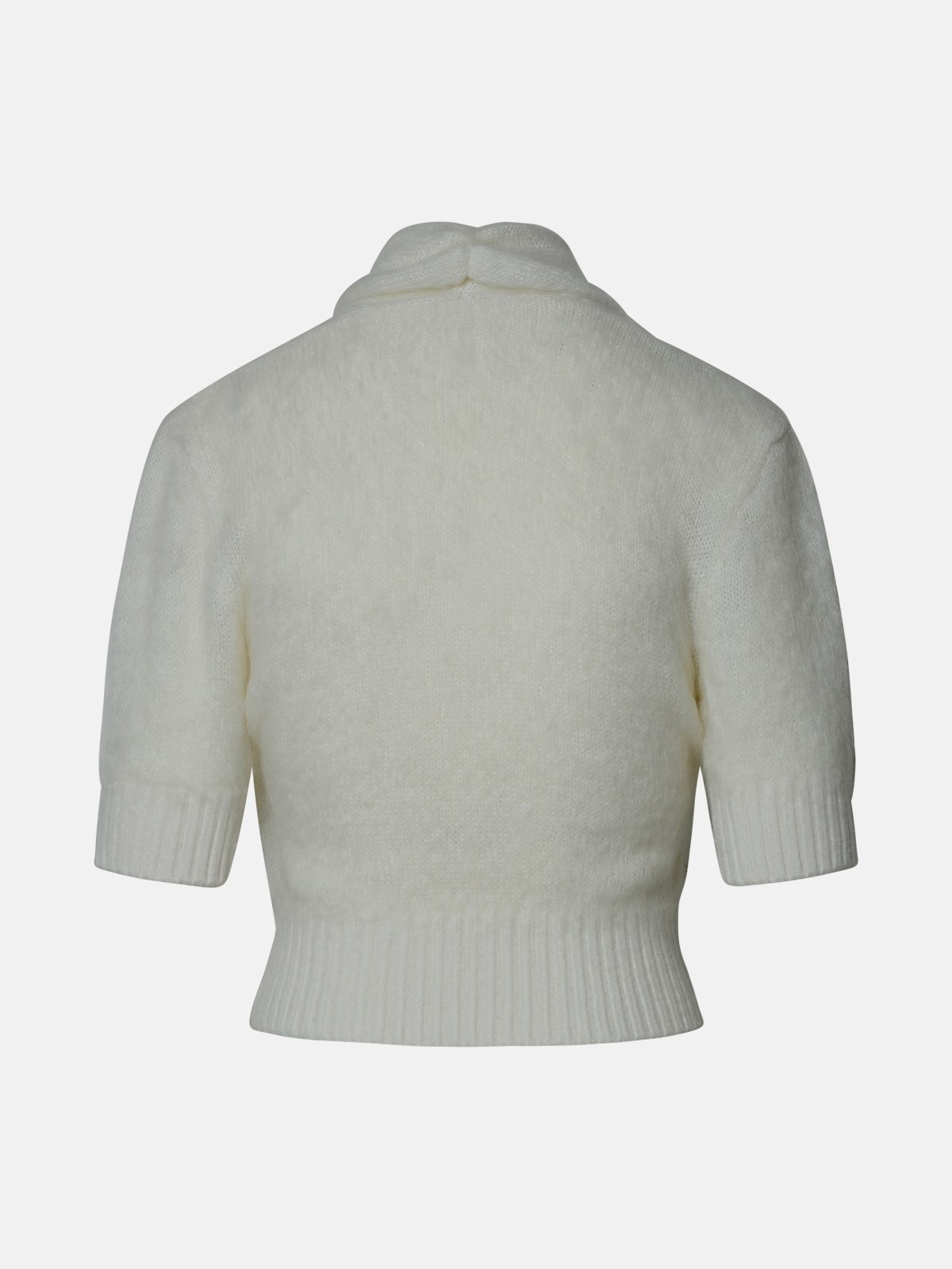 WHITE VIRGIN WOOL BLEND SWEATER - 3