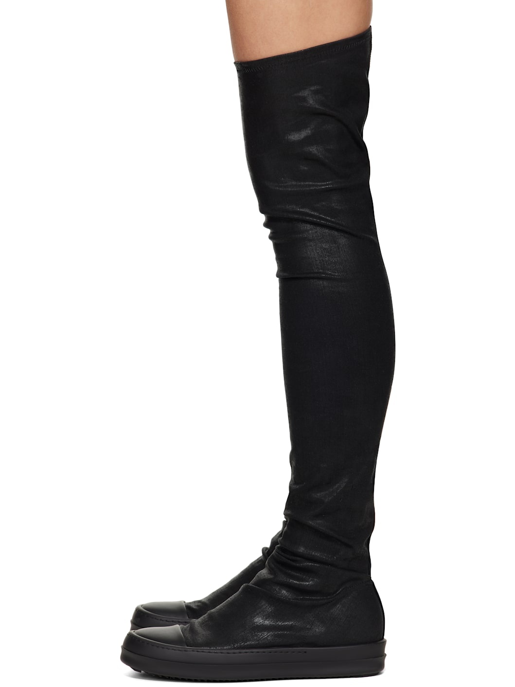 Black Hollywood High Sock Sneaks Tall Boots - 3