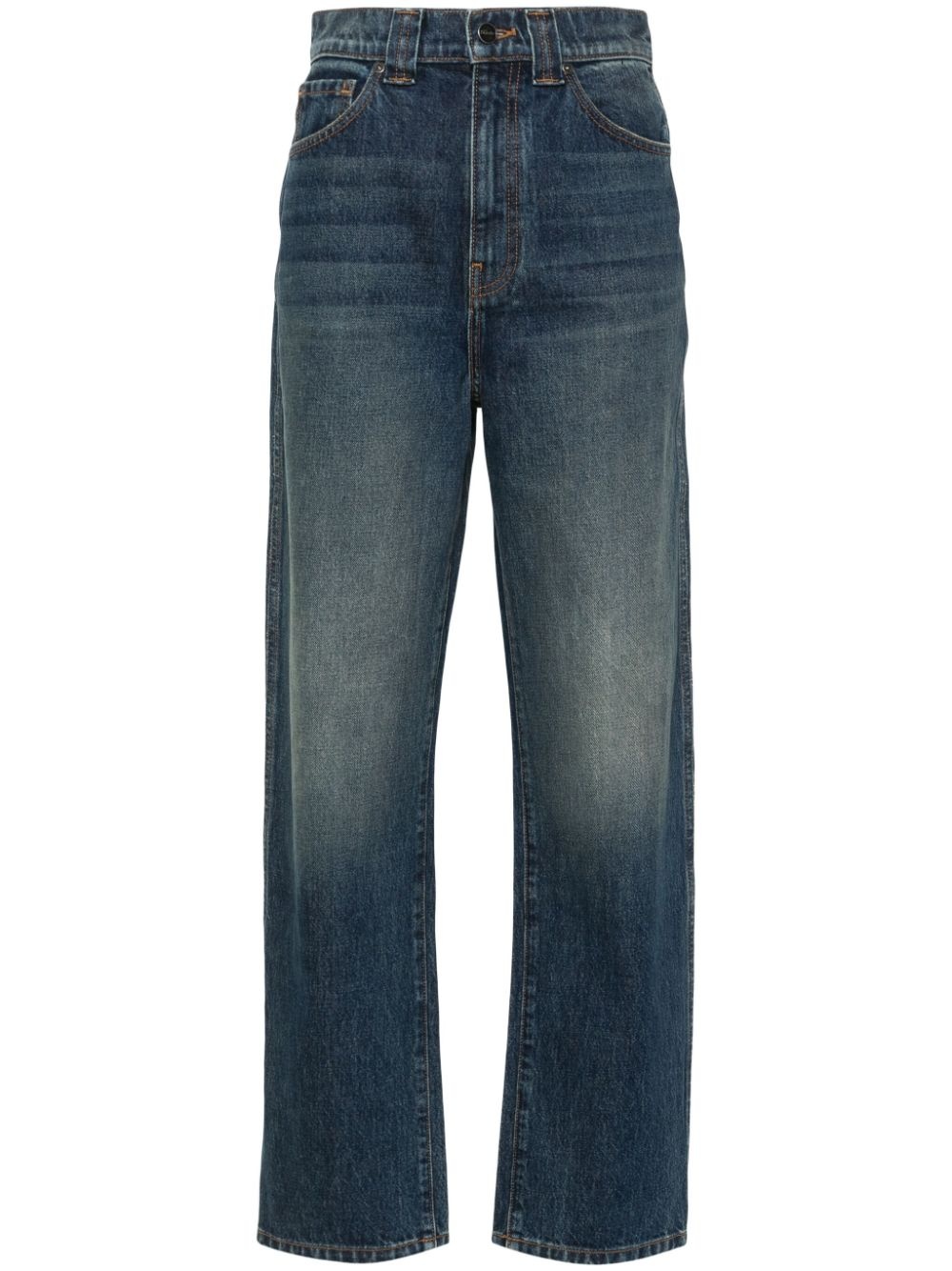 high-waisted straight-leg jeans - 1