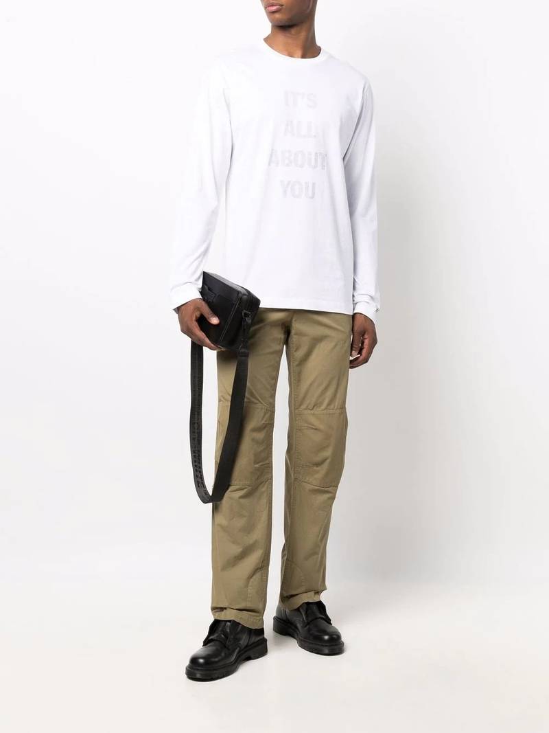 Helmut Lang zip-pocket straight-leg trousers outlook