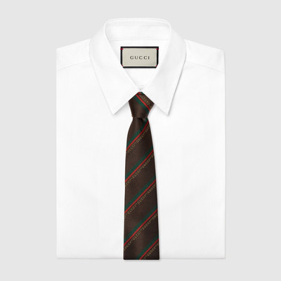 GUCCI Gucci 100 regimental silk jacquard tie outlook