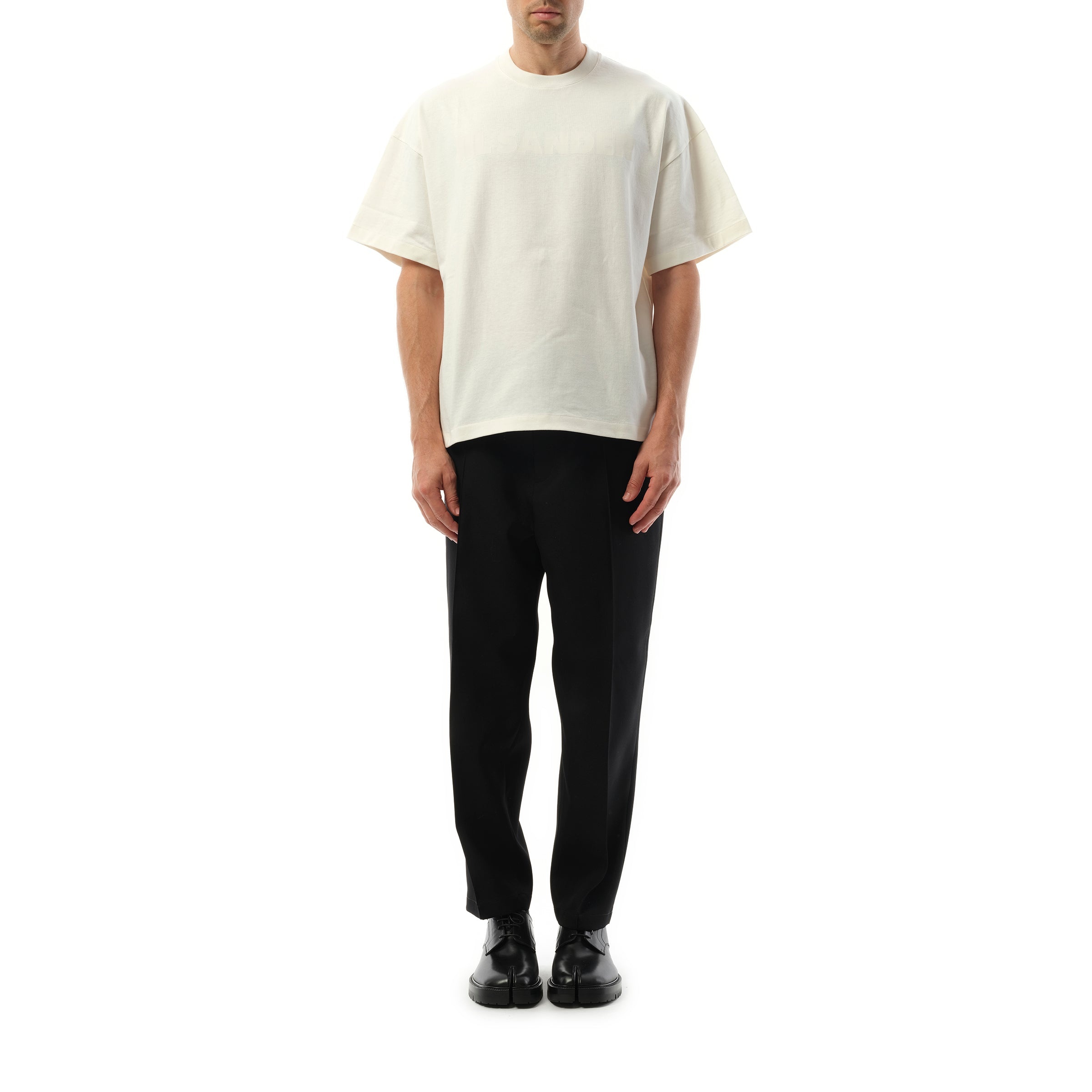 Tonal Jil Sander Logo T-Shirt in Porcelain - 4
