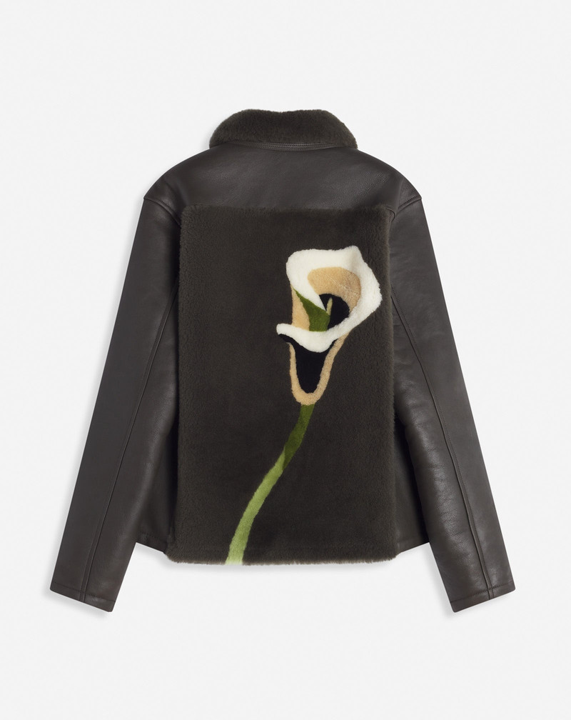 SHEARLING JACKET WITH INTARSIA PRINT 5