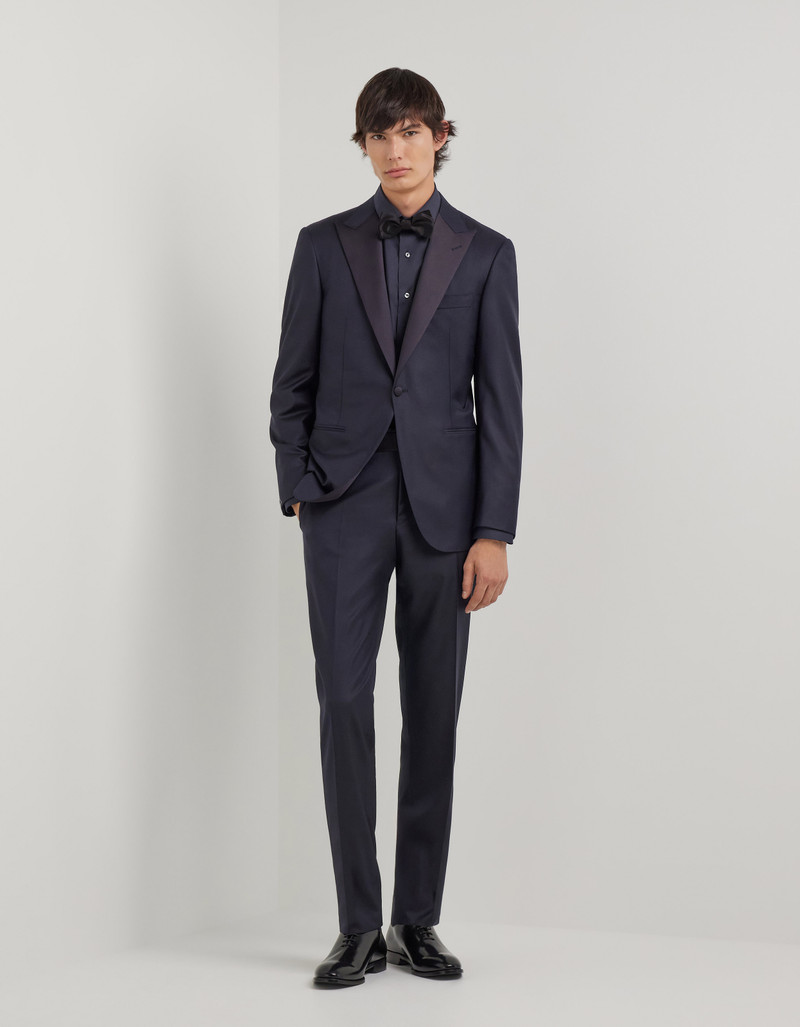 LIGHT BLUE DENIM-EFFECT WOOL REGULAR-FIT SUIT 99
