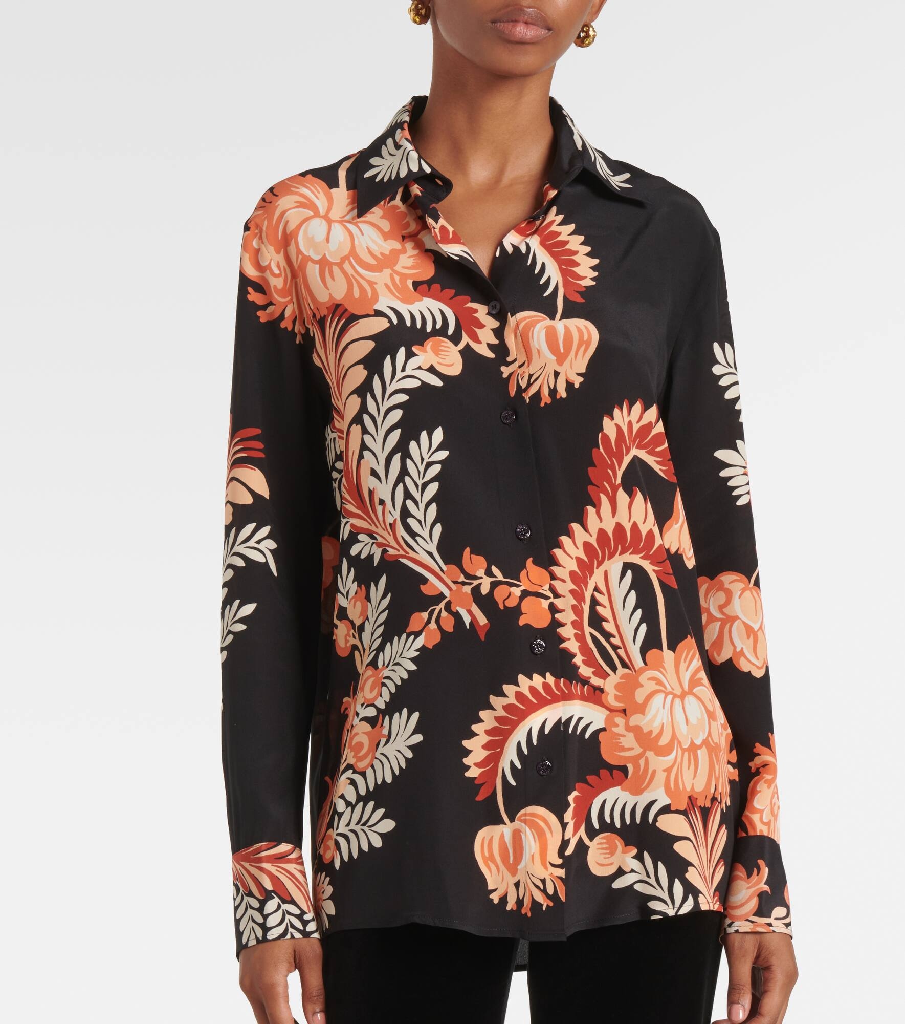 Printed silk crêpe de chine blouse - 5