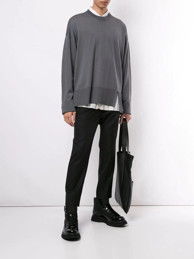 Wooyoungmi slit detail crew neck jumper outlook