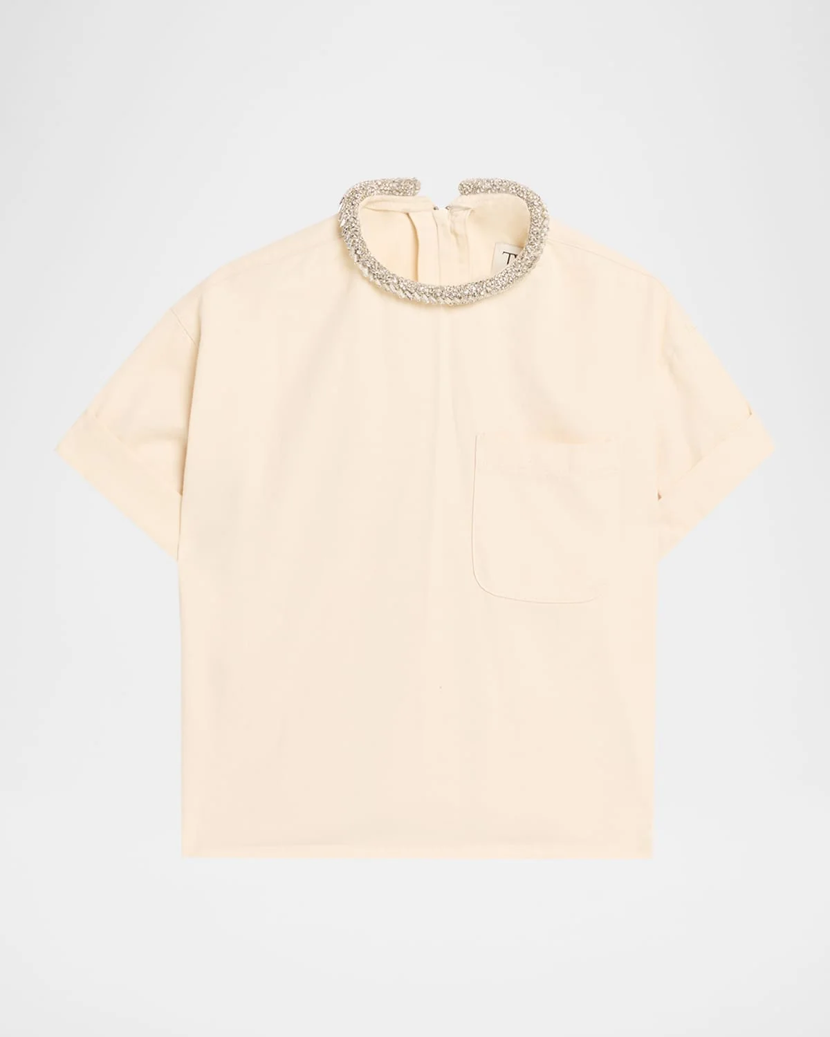 Ex T Crop Top with Crystal Collar - 1