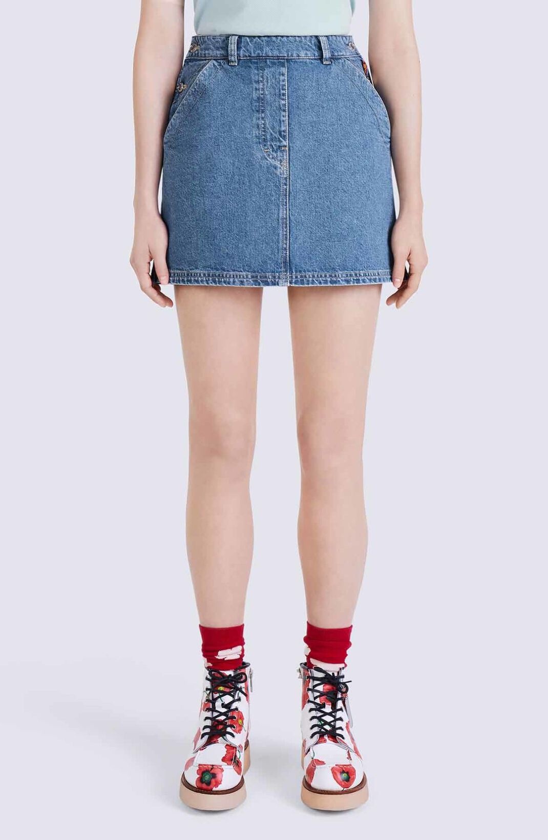 'BOKE FLOWER' denim miniskirt - 5