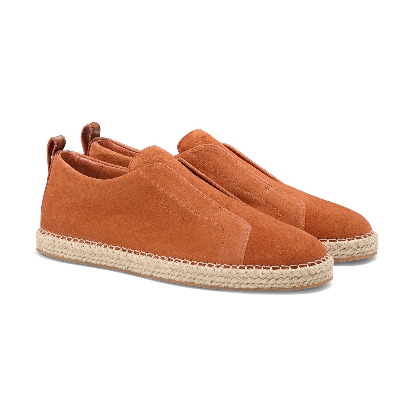 Men's orange suede espadrilles - 2