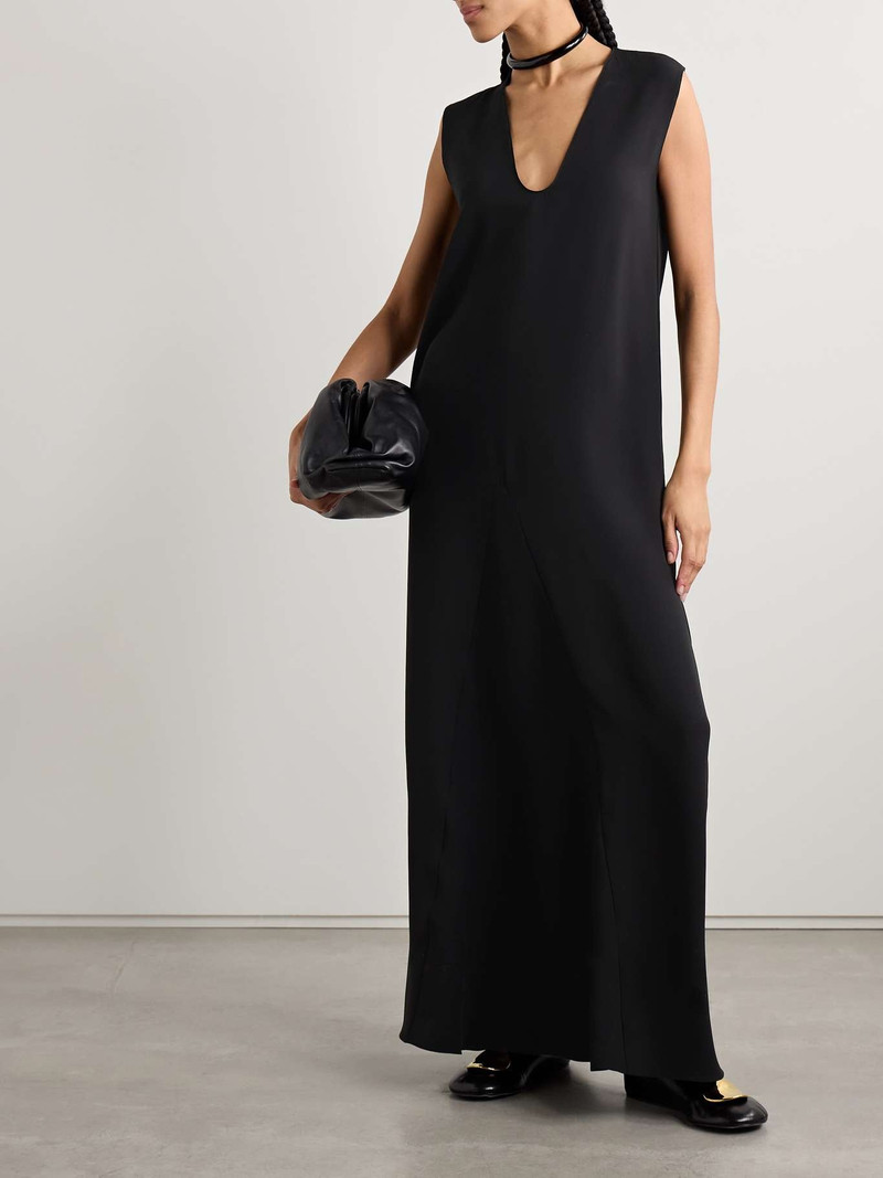 FFORME Mattie silk-crepe maxi dress Black outlook