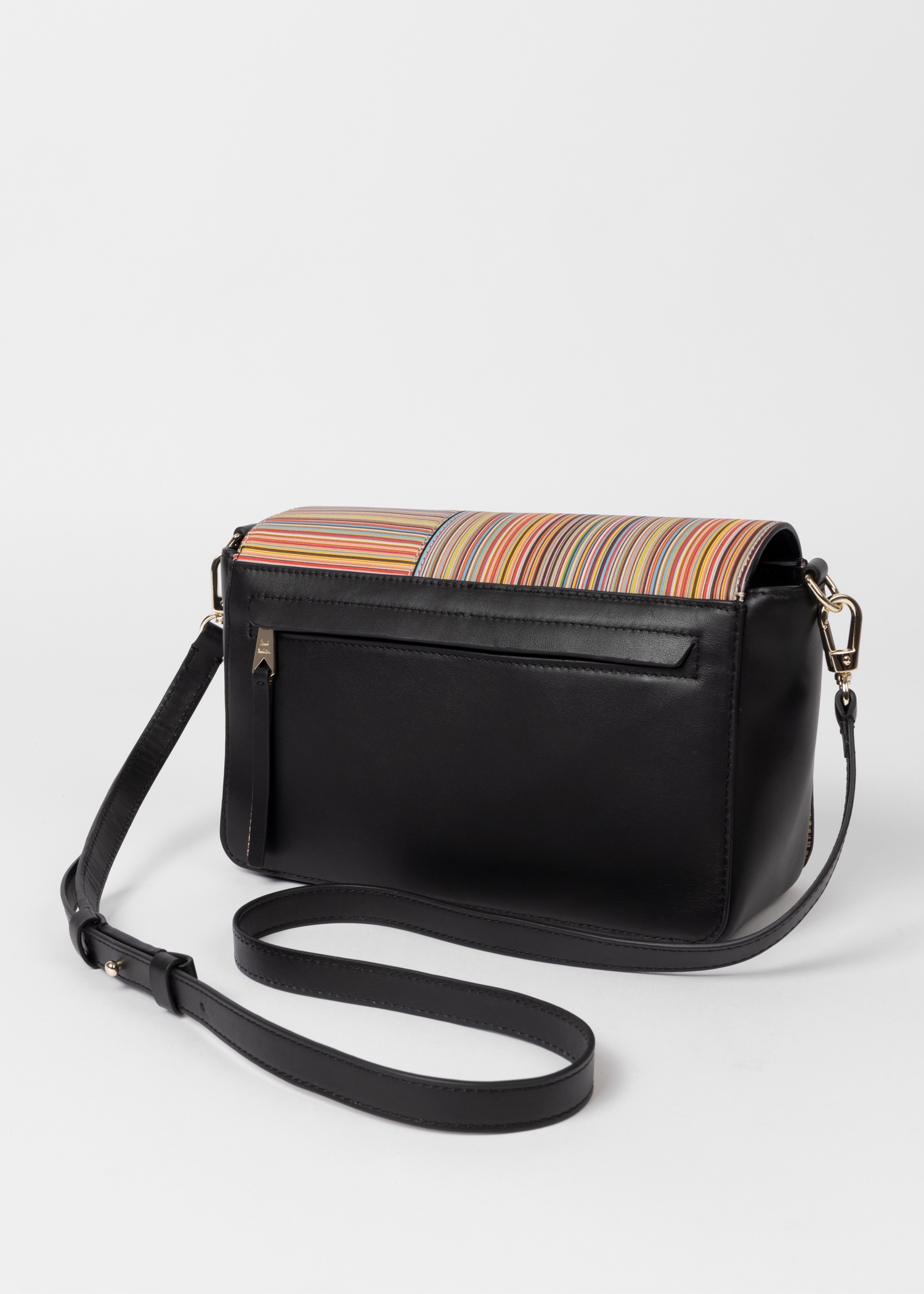 Leather 'Signature Stripe' Flap Cross Body Bag - 4
