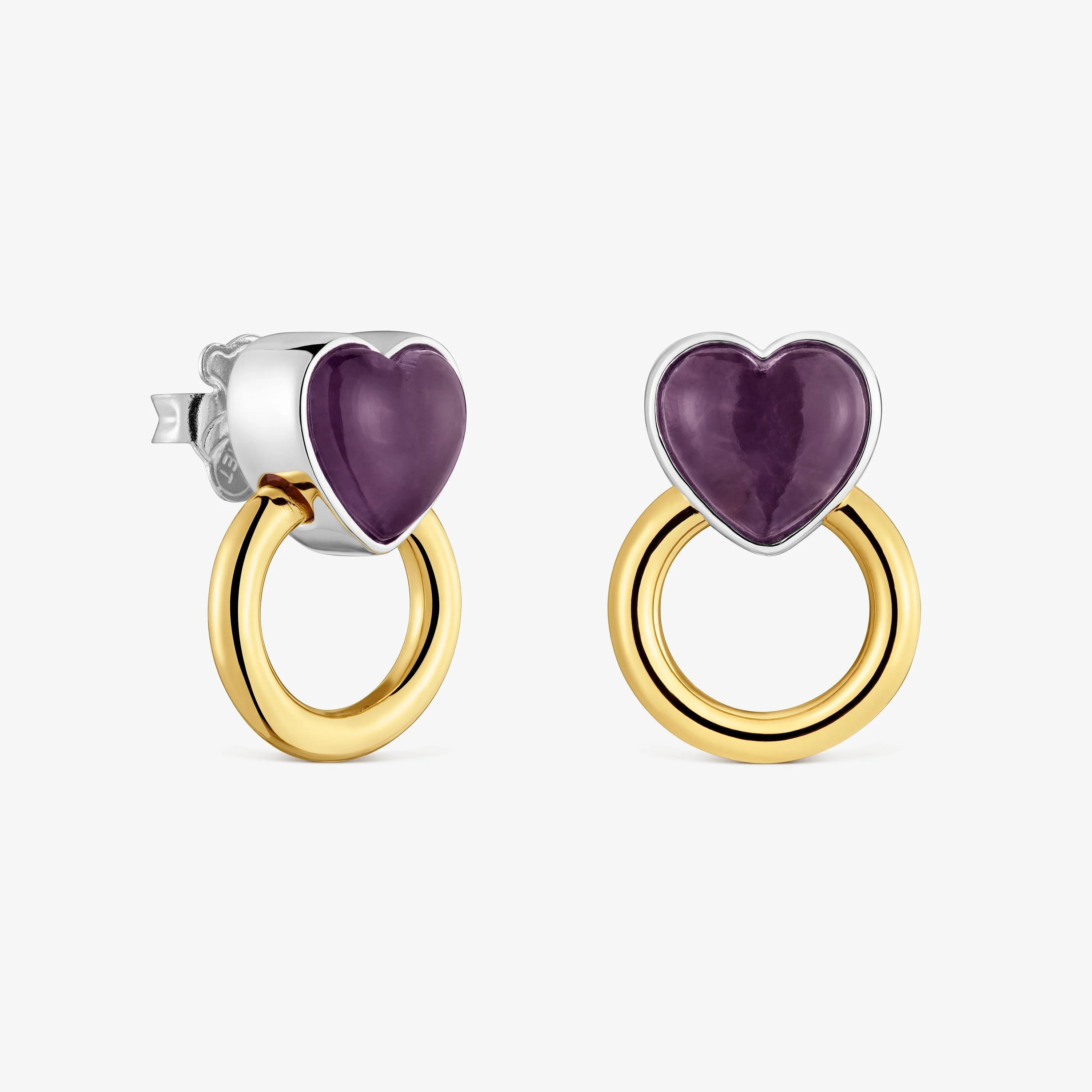 Two-tone Hoop earrings with amethyst TOUS Gem Power - 1