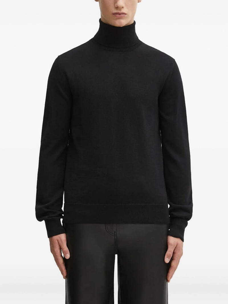 검정 모직 Turtleneck 스웨터 1